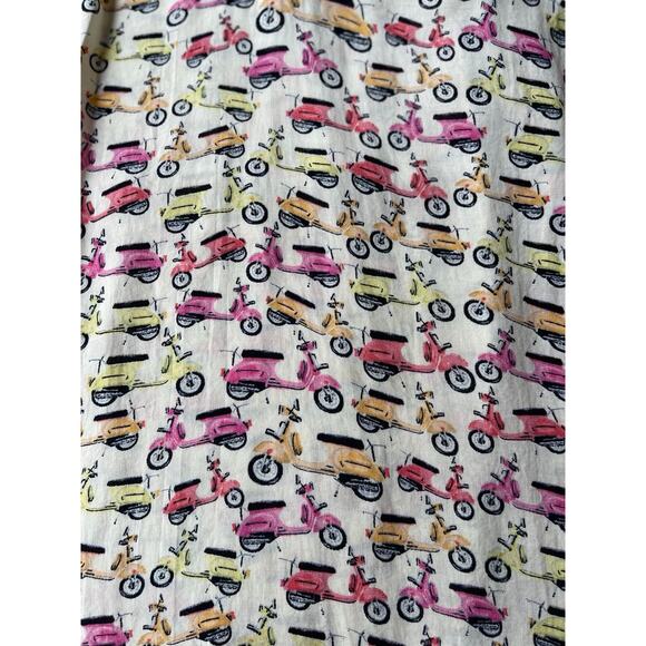 Maeve Anthropologie Vespa Scooter Print Sleeveless Blouse Enna Tank - Size 6 - Picture 8 of 13
